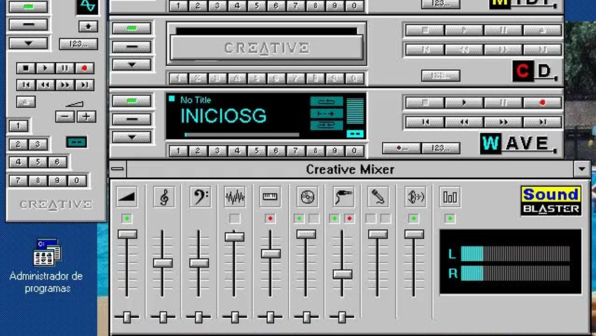 Creative Multimedia Decks 1.27 reproduciendo MIDI en Windows 3.1 con el módulo Creative MIDI Blaster MB10